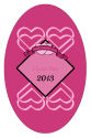 Heart Banner Valentine Vertical Oval Labels